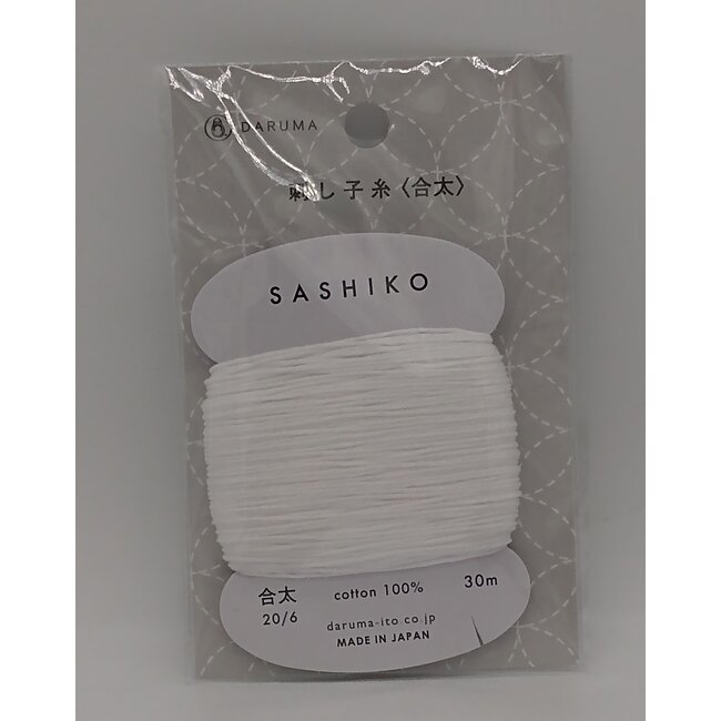 Carded Sashiko Thread, Thick - White