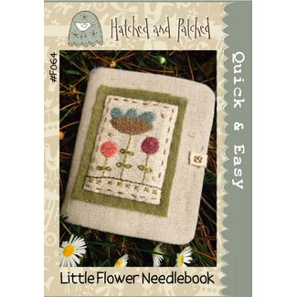 Hatched and Patched Little Flower Needlebook Wool Applique Pattern