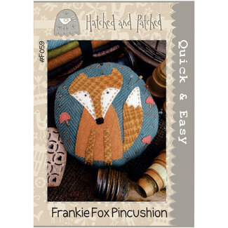 Hatched and Patched Frankie Fox Pincushion Wool Applique Pattern