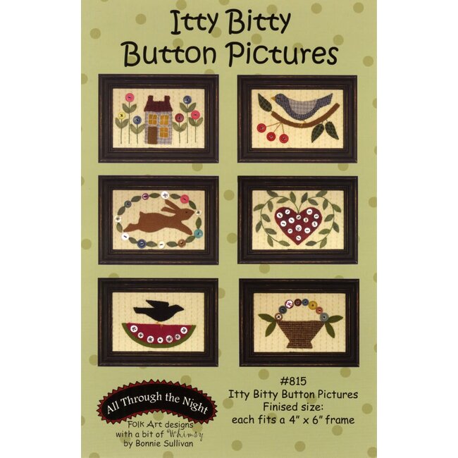 Itty Bitty Button Pictures Wool Applique Pattern