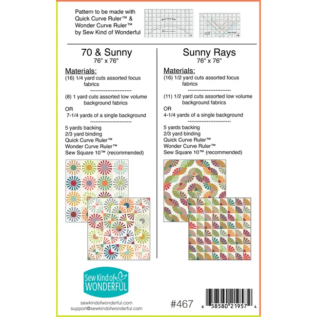 70 & Sunny and Sunny Rays Quilt Pattern