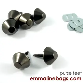 Emmaline Bucket Purse Feet 3/4" (18 mm) (6 pack), Gunmetal
