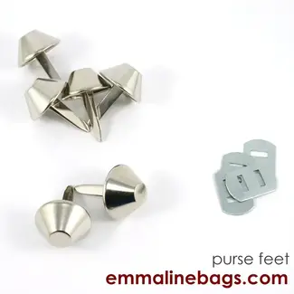 Emmaline Bucket Purse Feet 3/4" (18 mm) (6 pack), Nickel