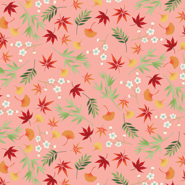 Michiko Foliage, Pink, MK2333-P, $0.20 per cm or $20/m