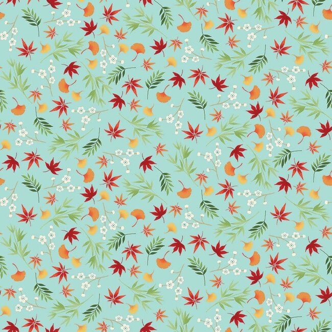 Michiko Foliage, Teal, MK2333-T, $0.20 per cm or $20/m