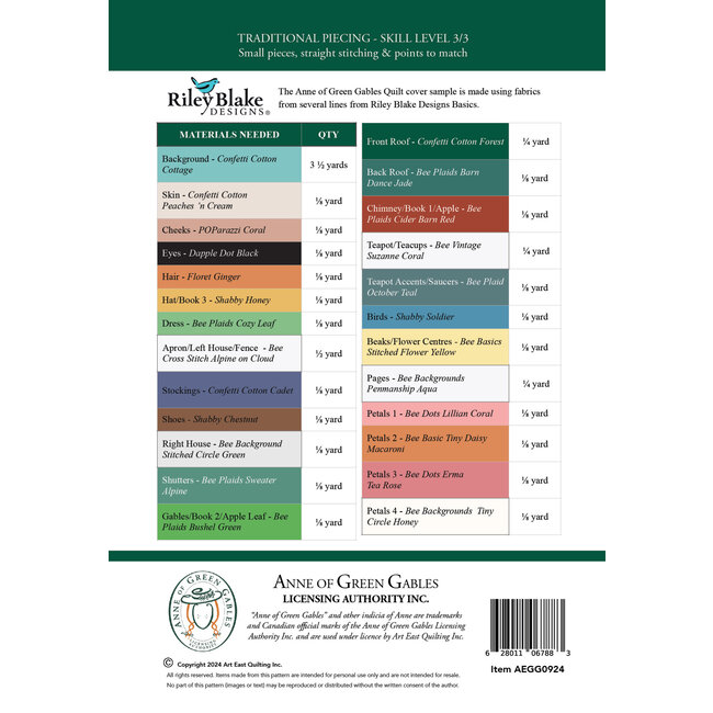 Anne of Green Gables Quilt Pattern