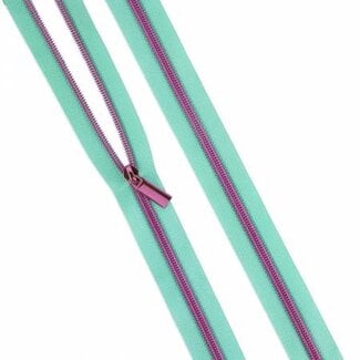 Sallie Tomato Raindrop #5 Nylon Tula Pink Coil Zipper 3yds And 9 Pulls