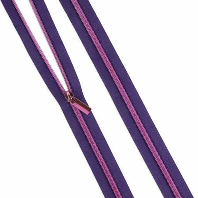 Moonflower #5 Nylon Tula Pink Coil Zipper 3yds And 9 Pulls