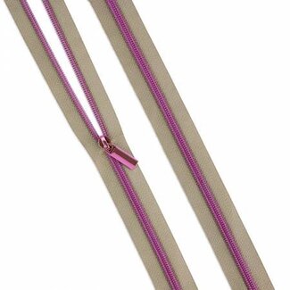 Sallie Tomato Beige #5 Nylon Tula Pink Coil Zipper 3yds And 9 Pulls