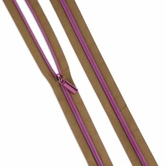 Sallie Tomato Natural #5 Nylon Tula Pink Coil Zipper 3yds And 9 Pulls