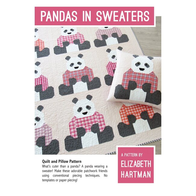 Pandas in Sweaters Pattern 66in x 72in