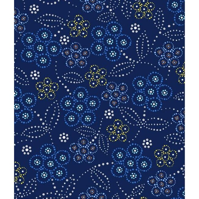 Full Moon Rising Allover by Betty Albert, Blue, $0.20 per cm or $20/m