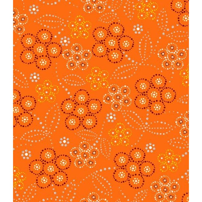 Full Moon Rising Allover by Betty Albert, Orange, $0.20 per cm or $20/m