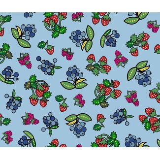 Windham Fabrics Tree of Life by Donna The Strange, Berries, Blue, $0.20 per cm or $20/m