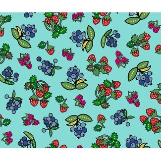 Windham Fabrics Tree of Life by Donna The Strange, Berries, Mint, $0.20 per cm or $20/m