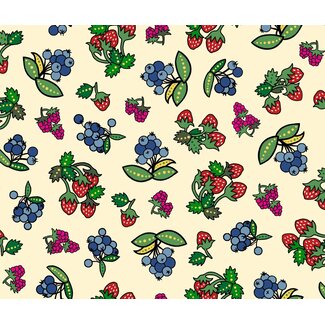 Windham Fabrics Tree of Life by Donna The Strange, Berries, Cream, $0.20 per cm or $20/m