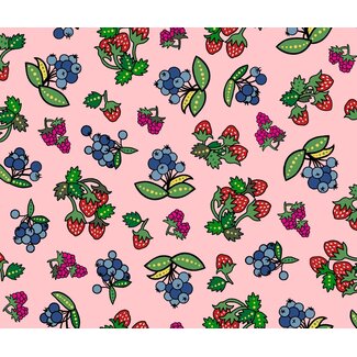 Windham Fabrics Tree of Life, by Donna The Strange Berries, Pink, $0.20 per cm or $20/m