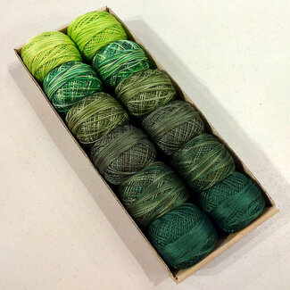Valdani Perle Cotton Size 12 Collection: Two in Green