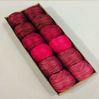 Valdani Perle Cotton Size 12 Collection: Two in Red