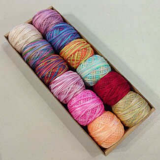 Valdani Perle Cotton Size 8 Collection: Cross Patch Variegated Fabulousness