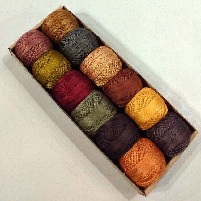 Perle Cotton Size 12 Collection: FALL RHAPSODY- Hand Dyed Solids