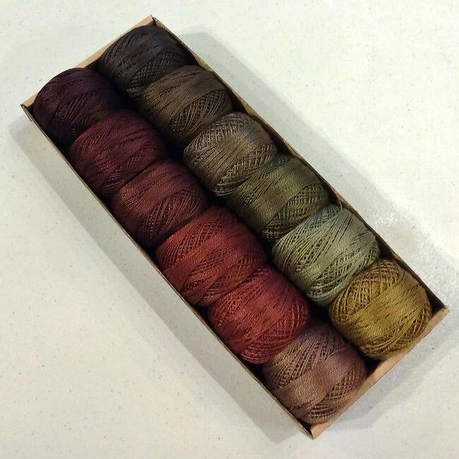 Perle Cotton Size 12 Collection: FOREST CANVAS- Hand Dyed Solids