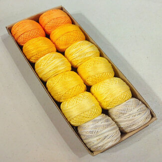 Valdani Perle Cotton Size 8 Collection: Two in Yellow