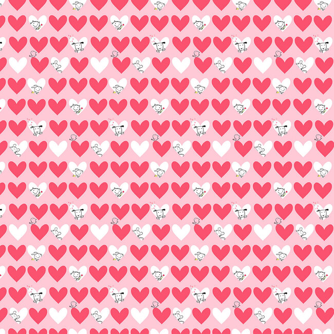 Love is in the Air Digital Peekaboo Hearts, Y4292-42 Pink, $0.20 per cm or $20/m