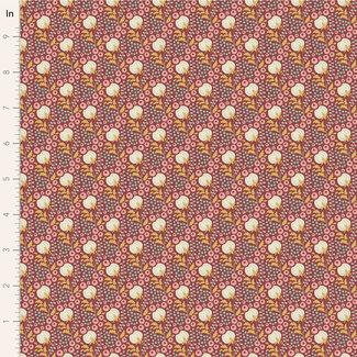 Tilda Sanctuary, Cottonfield, Maroon $0.22/cm or $22/m