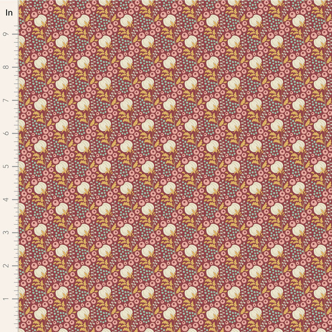 Sanctuary, Cottonfield, Maroon $0.22/cm or $22/m