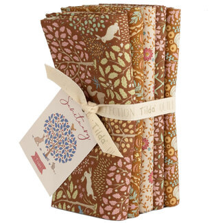 Tilda Sanctuary Fat Quarter Bundle, Caramel/Ochre, 5pcs
