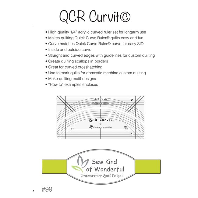 QCR Curvit Ruler for Longarm Quilting