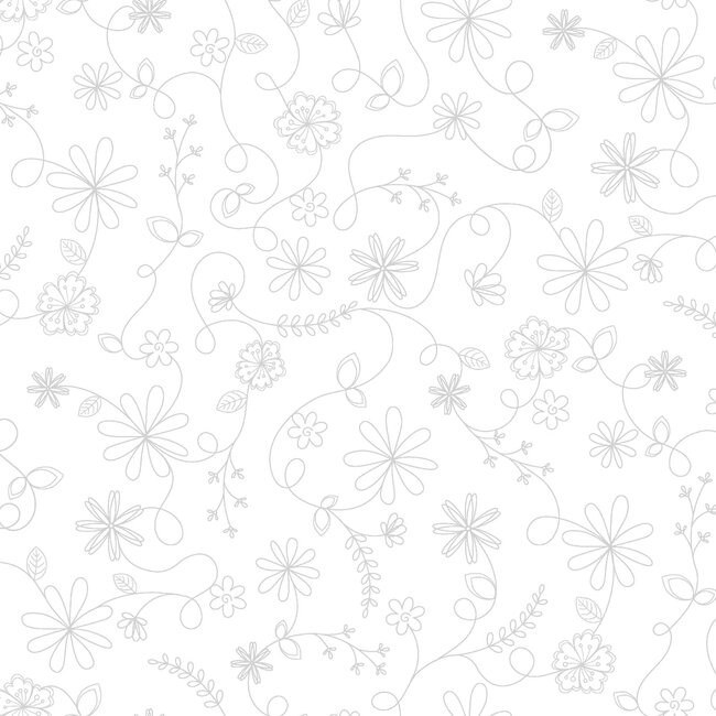 Vintage Flora, Swirl Flower, White (MAS10334-W) $0.22 per cm or $22/m
