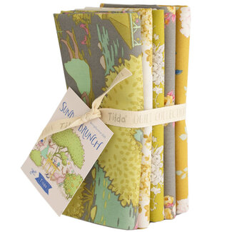 Tilda Sunday Brunch Fat Quarter Bundle, 5 pieces, Grey/Yellow