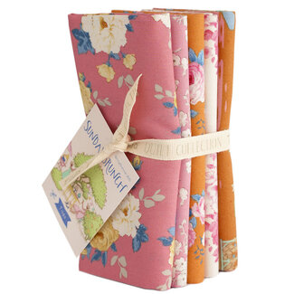 Tilda Sunday Brunch Fat Quarter Bundle, 5 pieces, Pink/Ginger