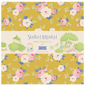 Tilda Sunday Brunch Layer Cake 10 inch squares, 40 pcs