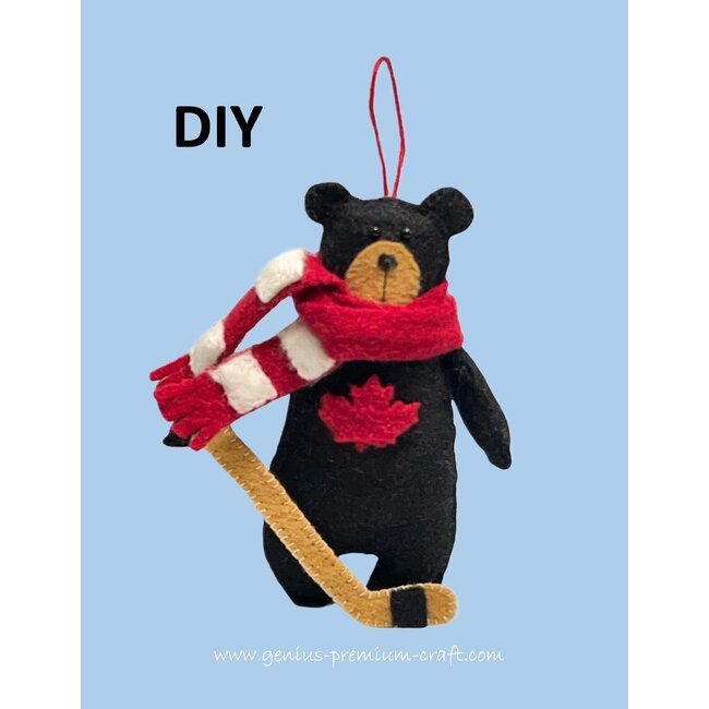 Greeting Card with DIY Hockey Bear Ornament