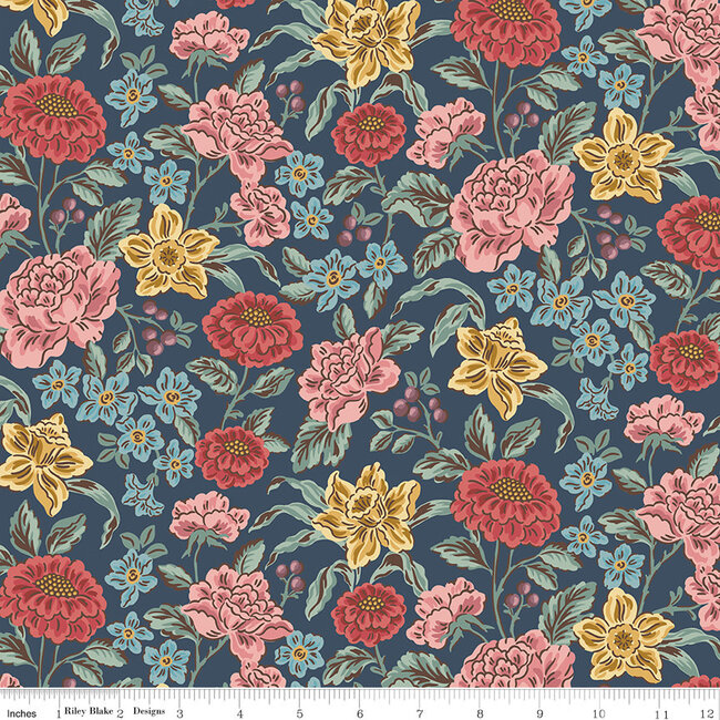 Jane Austen, Emma, C16530, Hartfield, Navy, $0.24/cm or $24/m