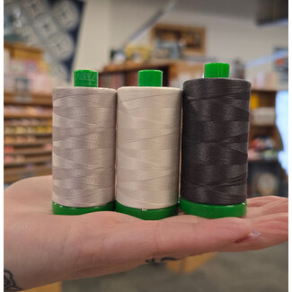 Aurifil neutrals bundle -3 spools, 40 wt