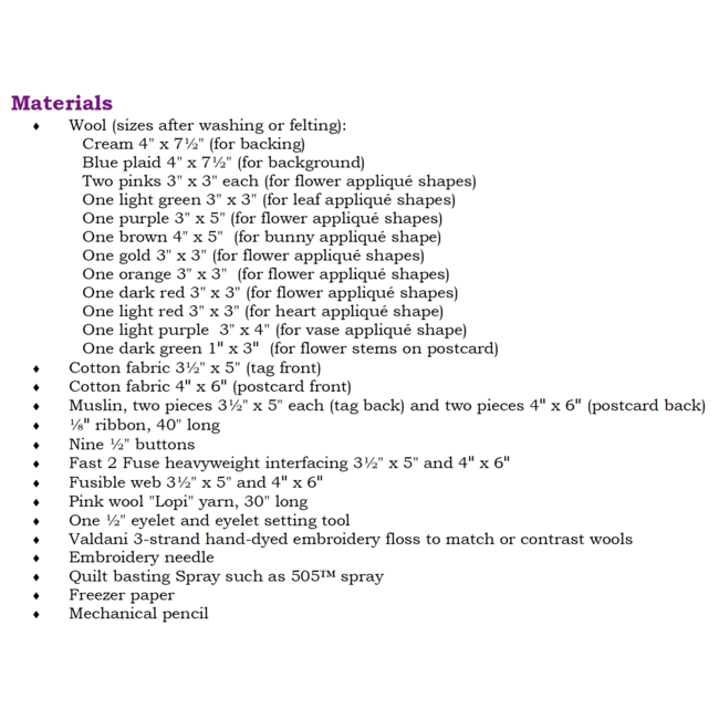 Quick as a Bunny Pattern