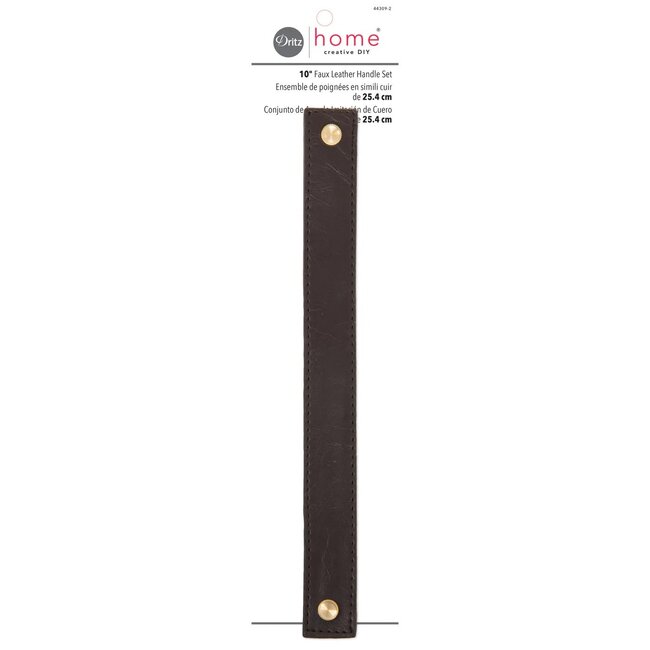 10" Faux Leather Handle Set, Brown