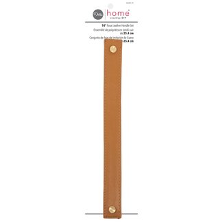 Dritz 10" Faux Leather Handle Set, Ocher Brown