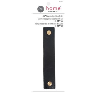 Dritz 5-1/2" Faux Leather Handle Set, Black