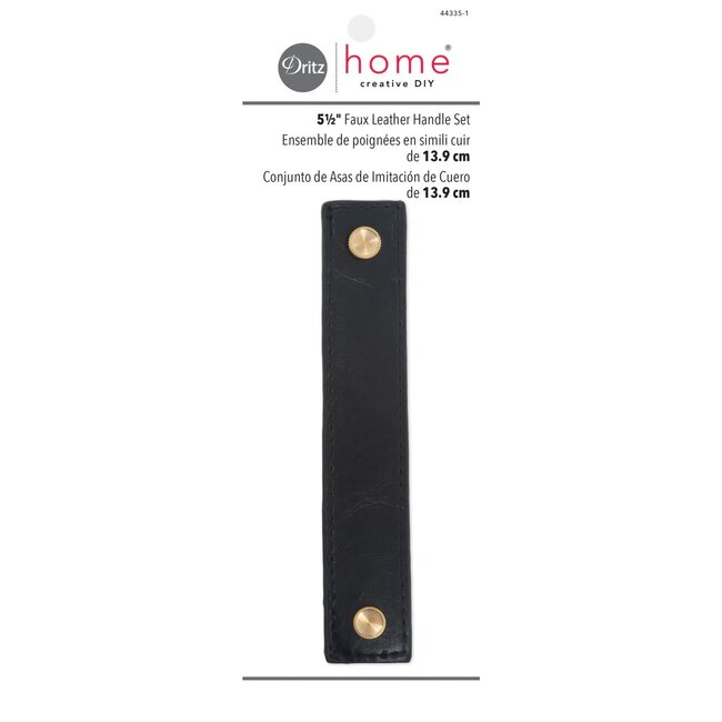 5-1/2" Faux Leather Handle Set, Black