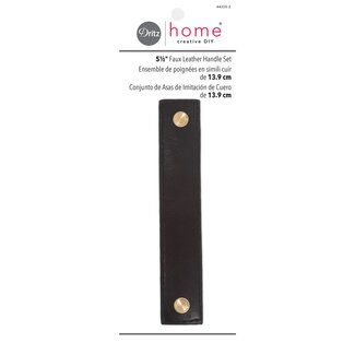 Dritz 5-1/2" Faux Leather Handle Set, Brown