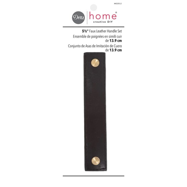 5-1/2" Faux Leather Handle Set, Brown