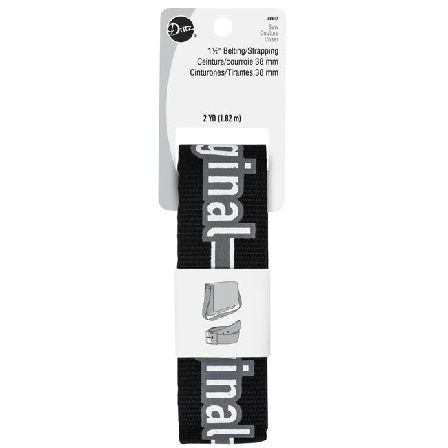 1-1/2" Original Polyester Belting & Strapping, Black, 2 yd