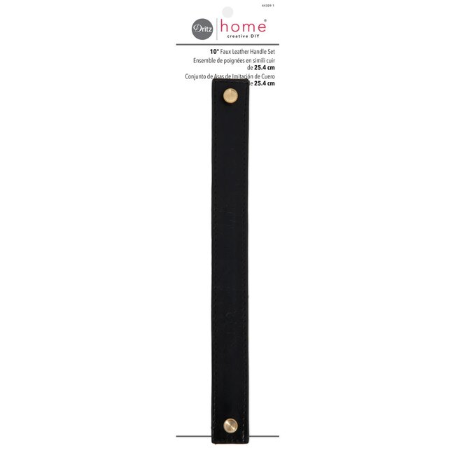 10" Faux Leather Handle Set, Black