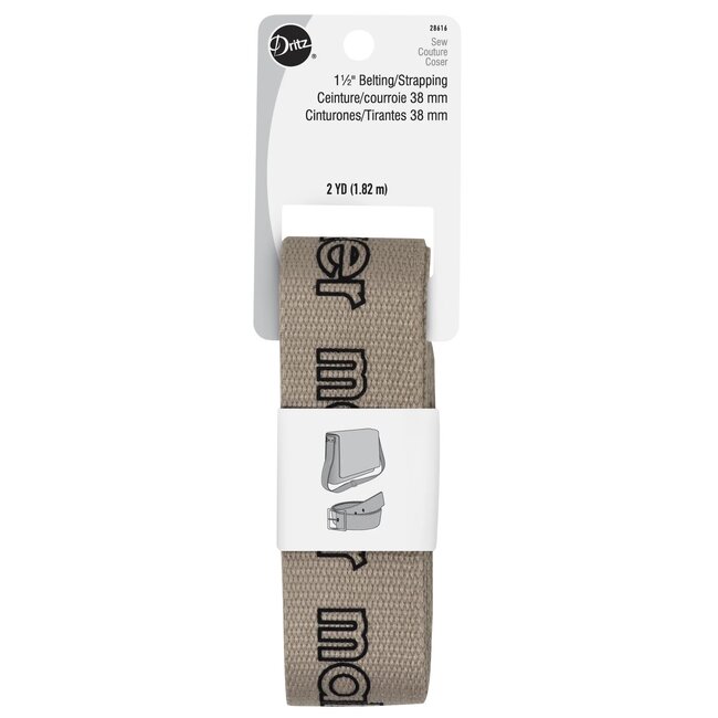 1-1/2" Maker Polyester Belting & Strapping, Stone, 2 yd