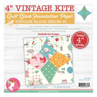 It's Sew Emma Vintage Kite Quilt Block Foundation Paper Piecing Pad, 42 sheets, 4in blocks
